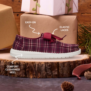 wendy holiday bow red plaid/burgundy