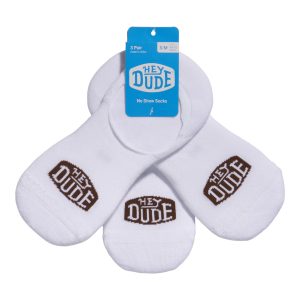 heydude no show sock 3 pack white