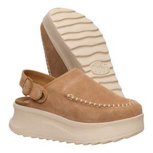 delray clog suede tan