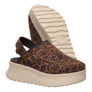 delray clog suede brown leopard