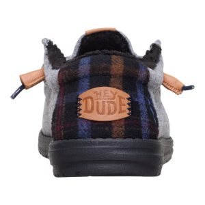 wally cozy plaid smoke grey/multi