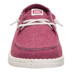 wendy break brushed linen burgundy