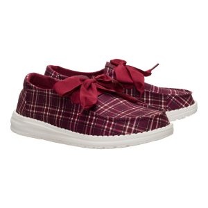 wendy holiday bow red plaid/burgundy